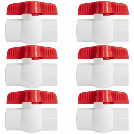 AMERICAN BUILT PRO Ball Valve 3/4 in. Slip x Slip PVC Schedule 40, 6PK BVP075-P6